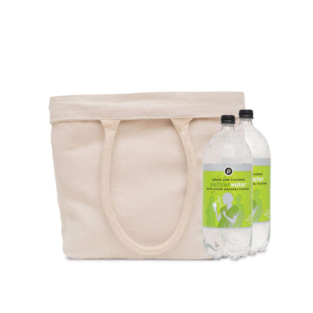 Canvas Grocery Tote with Drawstring — Organic Cotton, 70 lb Capacity