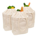 Canvas Grocery Tote with Drawstring — Organic Cotton, 70 lb Capacity