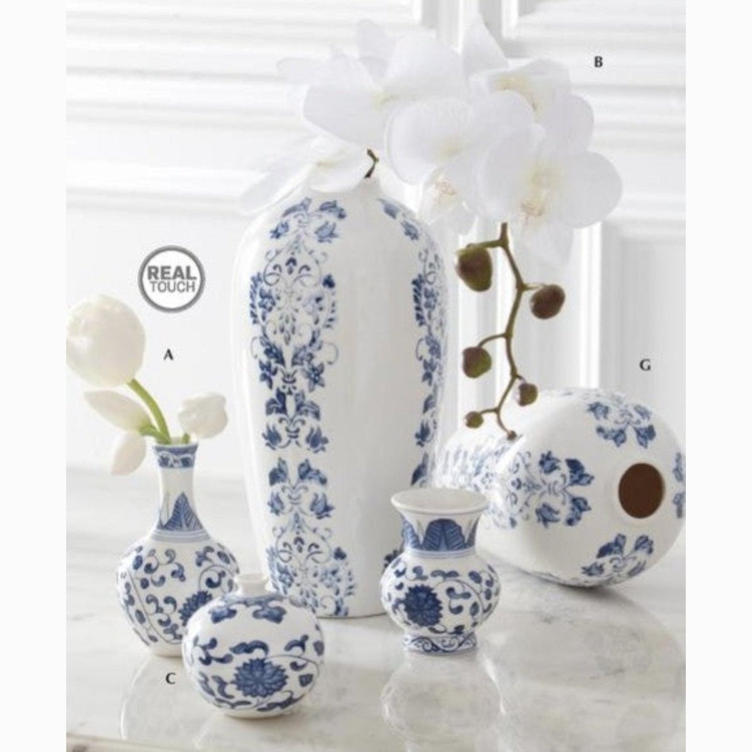 Blue & White Chinoiserie Mini Bud Vases (Set of 3)